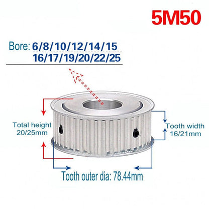 Timing Pulley for 15/20mm Width Belt - 5M 12T-60T Synchronous Wheel