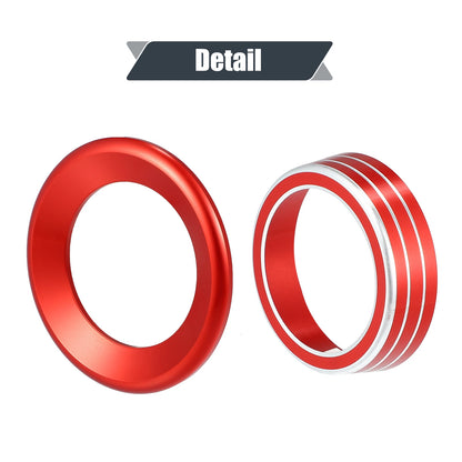 4Pcs Red AC Knob Ring Speaker Interior Covers for Honda Civic (2016-2021)