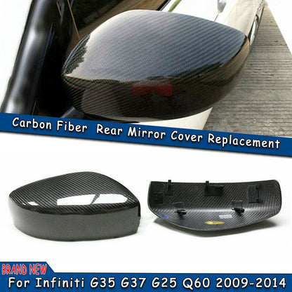 Dry Carbon Fiber Mirror Covers for 2009-14 Infiniti G35 G37 G25 Q60 (2009-2014)