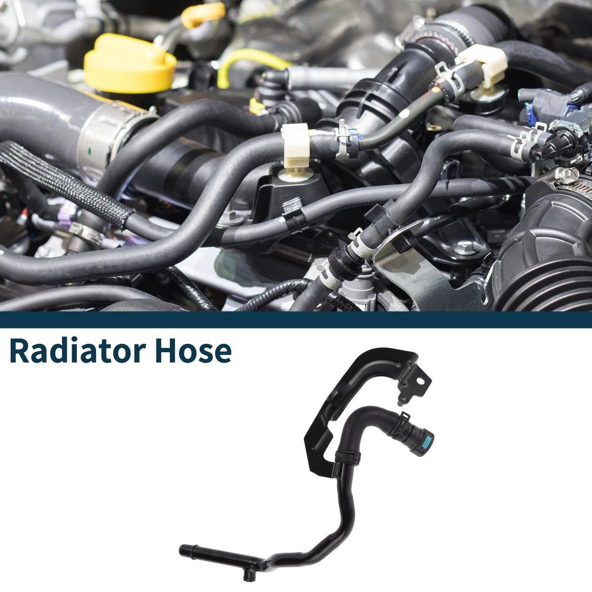 Radiator Hose for Land Rover Discovery V (2017-2023) Rubber Metal Black 1 Pc
