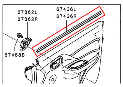 4 x Inner Weatherstrip Door Belt for Mitsubishi Pajero Sport (2016-2022)
