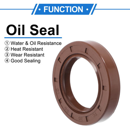 Oil Seal 35x55x10mm FKM Rubber Brown 2 x for Vehicle