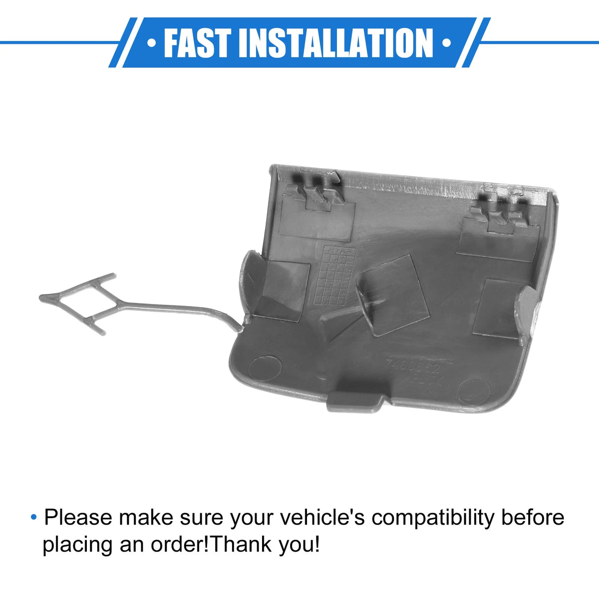 Tow Hook Eye Cover Cap for BMW X3 G08 2018-2020 Gray Rear Right