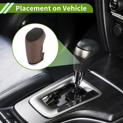 Gear Shift Knob Cover for Chevrolet Malibu Brown Carbon Fiber Black