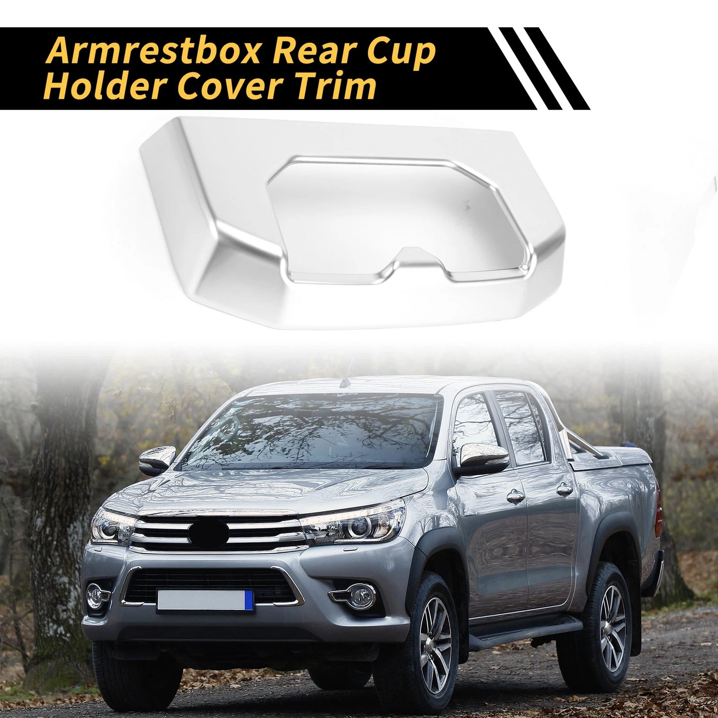 Armrest Box Rear Cup Holder Cover Trim for Toyota Tundra (2022-2024)