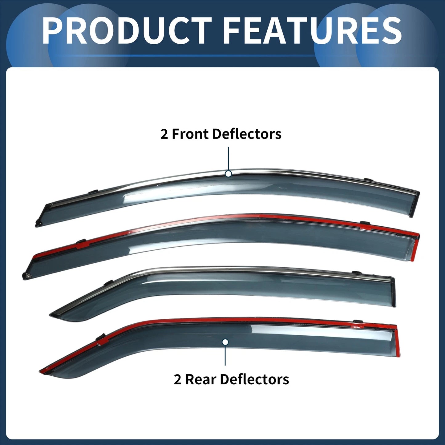 Window Deflectors  Side Vent Visors for Toyota Corolla (2014-2018)