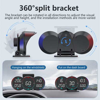 HUD GPS Heads Up Display Speedometer with Over-speed Alarm for Cars