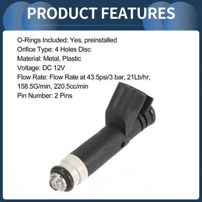 8 x Black Fuel Injectors for Ford F-150 (2004-2008) 4.6L