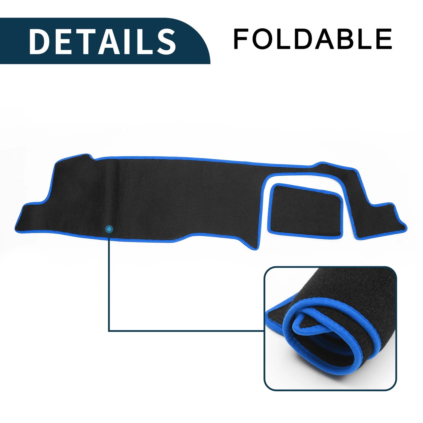 Dashboard Cover Mat for Suzuki MR52S/MR92S (2020-2024) Black Blue 1 Set