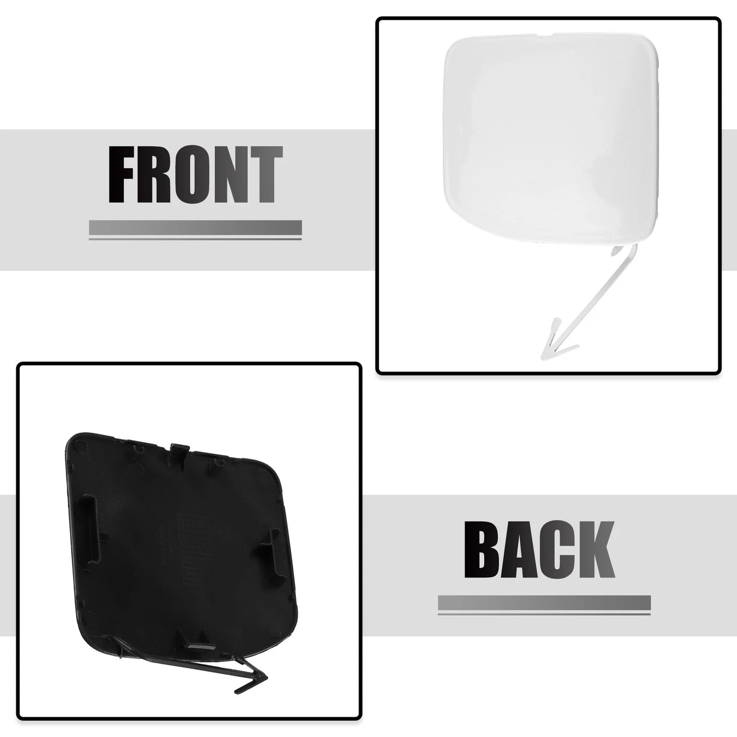 Front Bumper Tow Hook Cover for Nissan Versa Sedan (2015-2019) White