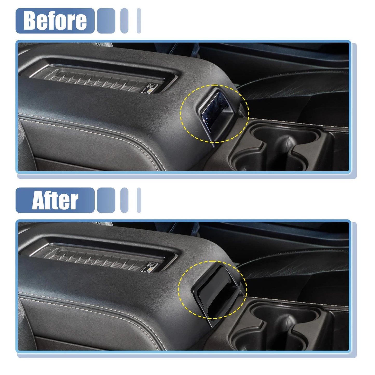 Center Console Cover Lock Armrest Lid Plastic for GMC Matte Black