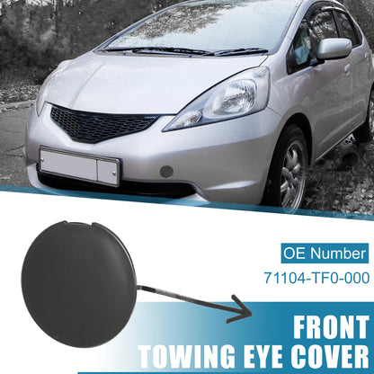 Front Bumper Tow Hook Cover for Honda Jazz Fit (2008-2010) Matte Black