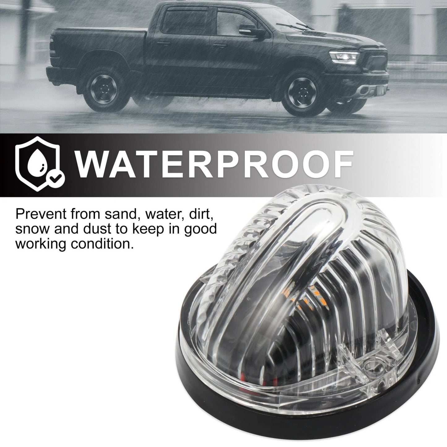 Top Cab Marker Light Clear Cover Yellow Light for GMC C1500 (1979-1984)