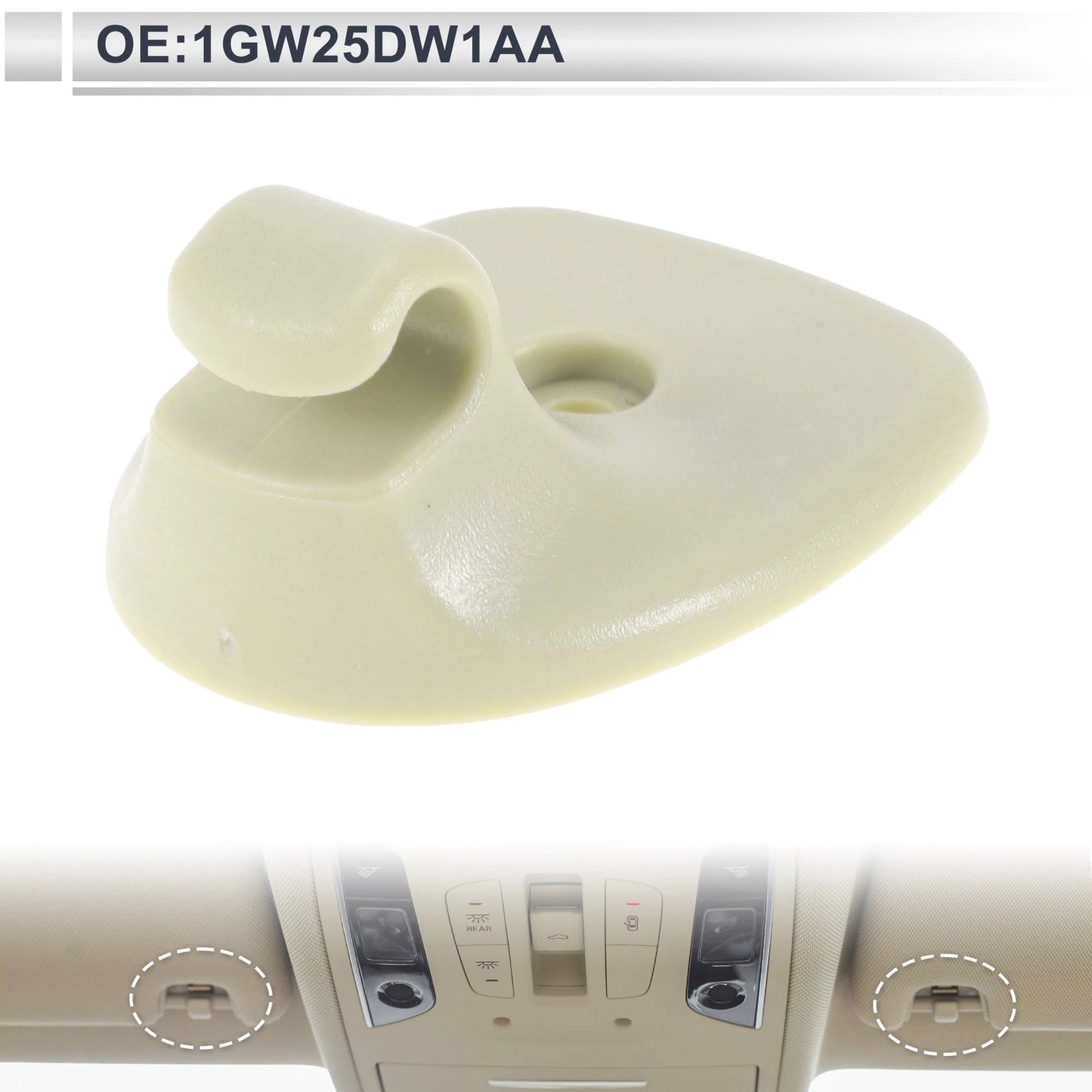 Sun Visor Holder Clip for Chrysler Sebring / Dodge Avenger Beige