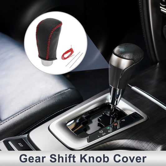 Pebbled Black Red Car Gear Shift Knob Cover for Toyota Corolla (2009–2013)