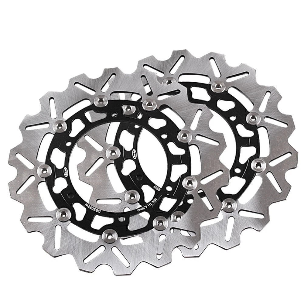 Black Front Left & Right Brake Disc Rotors for YAMAHA YZF R1 R6 XJR 1300 (99-02)