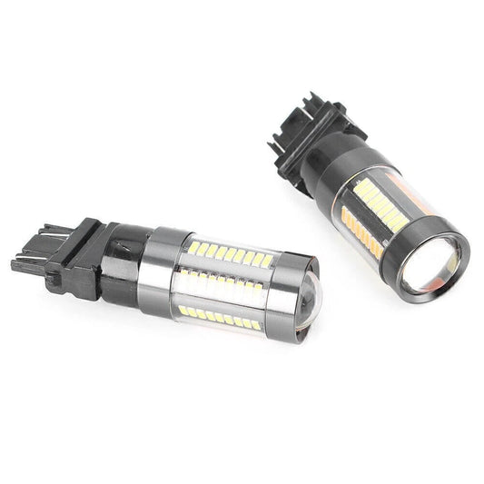12V T25 3157 Dual-Color Switchback 66 SMD Bulbs for Turn Signal Light