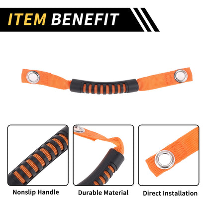 Roll Bar Grab Handles for Jeep Wrangler Roof Rope Handle Orange