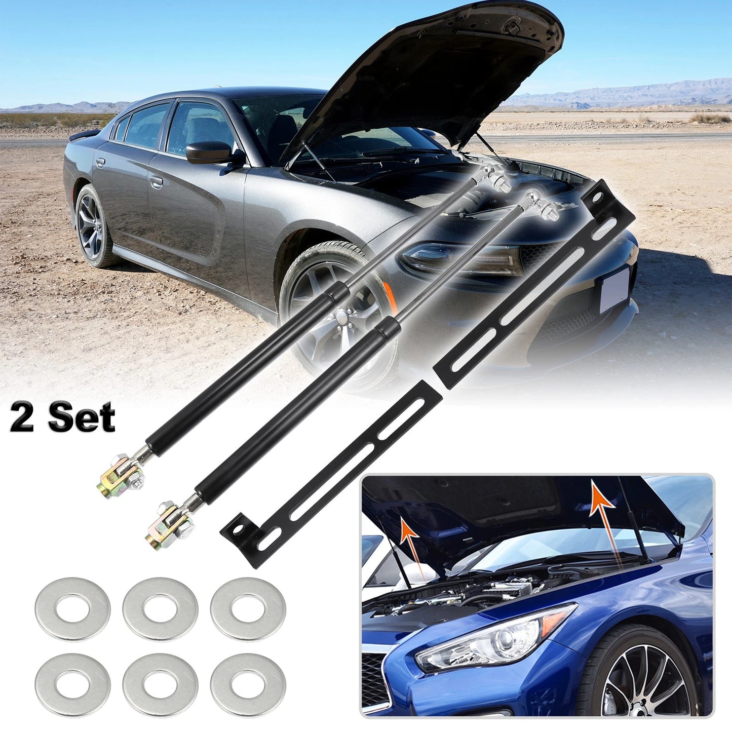 Front Hood Gas Lift Struts for Toyota GT86 (2012-2018)