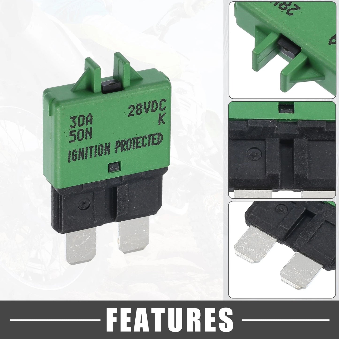 5 x Circuit Breaker Blade Style Fuse 30A Resettable for Car Marine RV