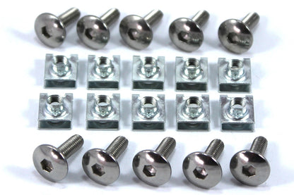 10x m5 5mm Motorcycle Fairing Spring Clips & Stainless Steel Bolts for M5