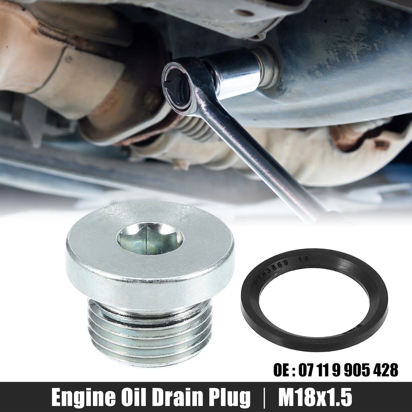M18x1.5 Steel Engine Oil Drain Plug Screw for BMW 545i 550i 650i (2004-2010)