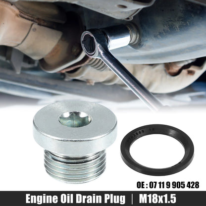 M18x1.5 Steel Engine Oil Drain Plug Screw for BMW 545i 550i 650i (2004-2010)