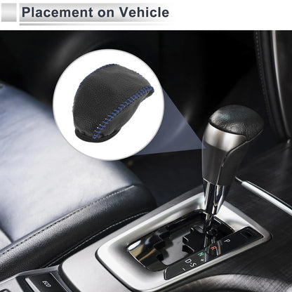 1 Pc Gear Shift Knob Cover Pebbled Black Blue for Toyota RAV4 (2019–2024)