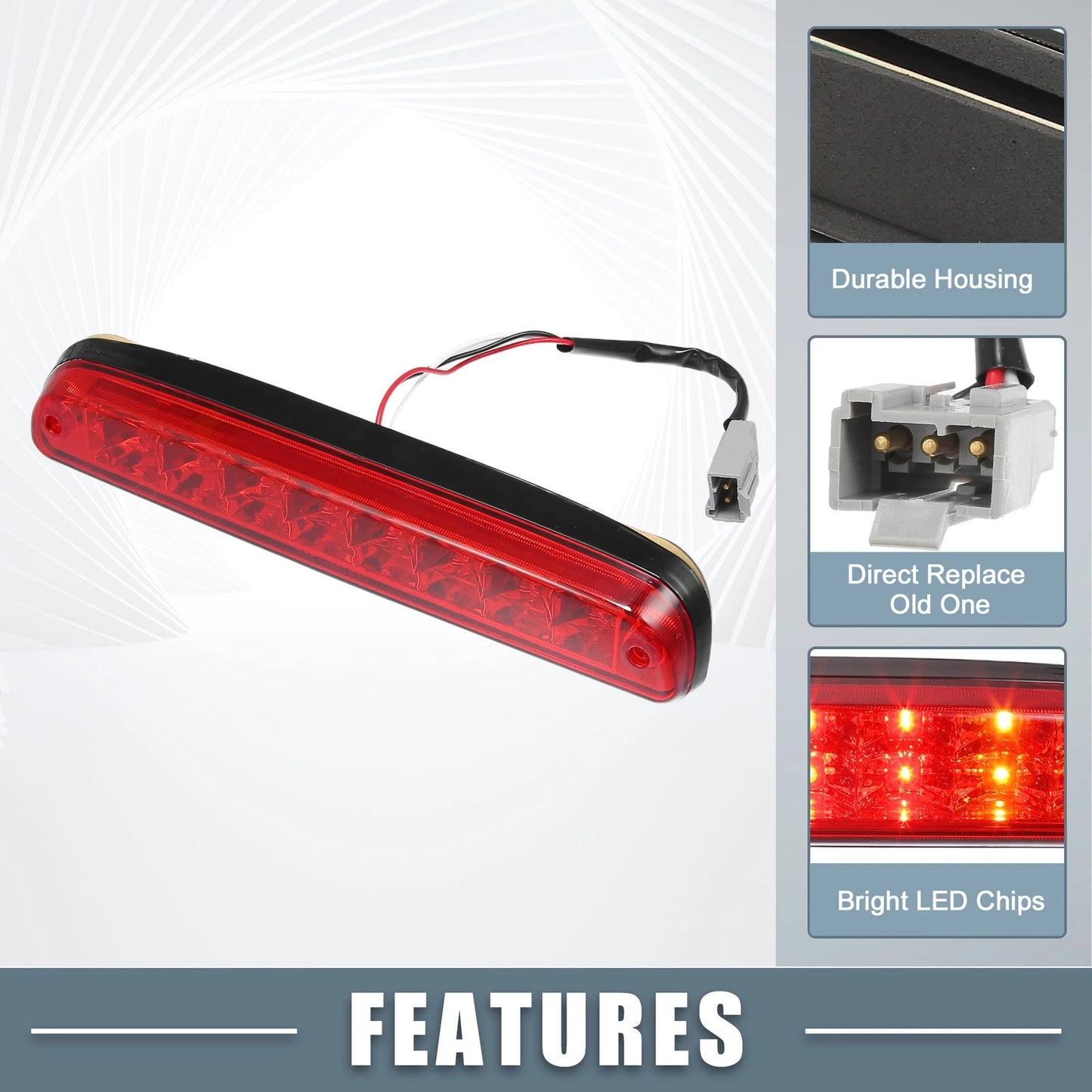 High Mount Brake Stop Light for Ford F-250 1999-2016 Red