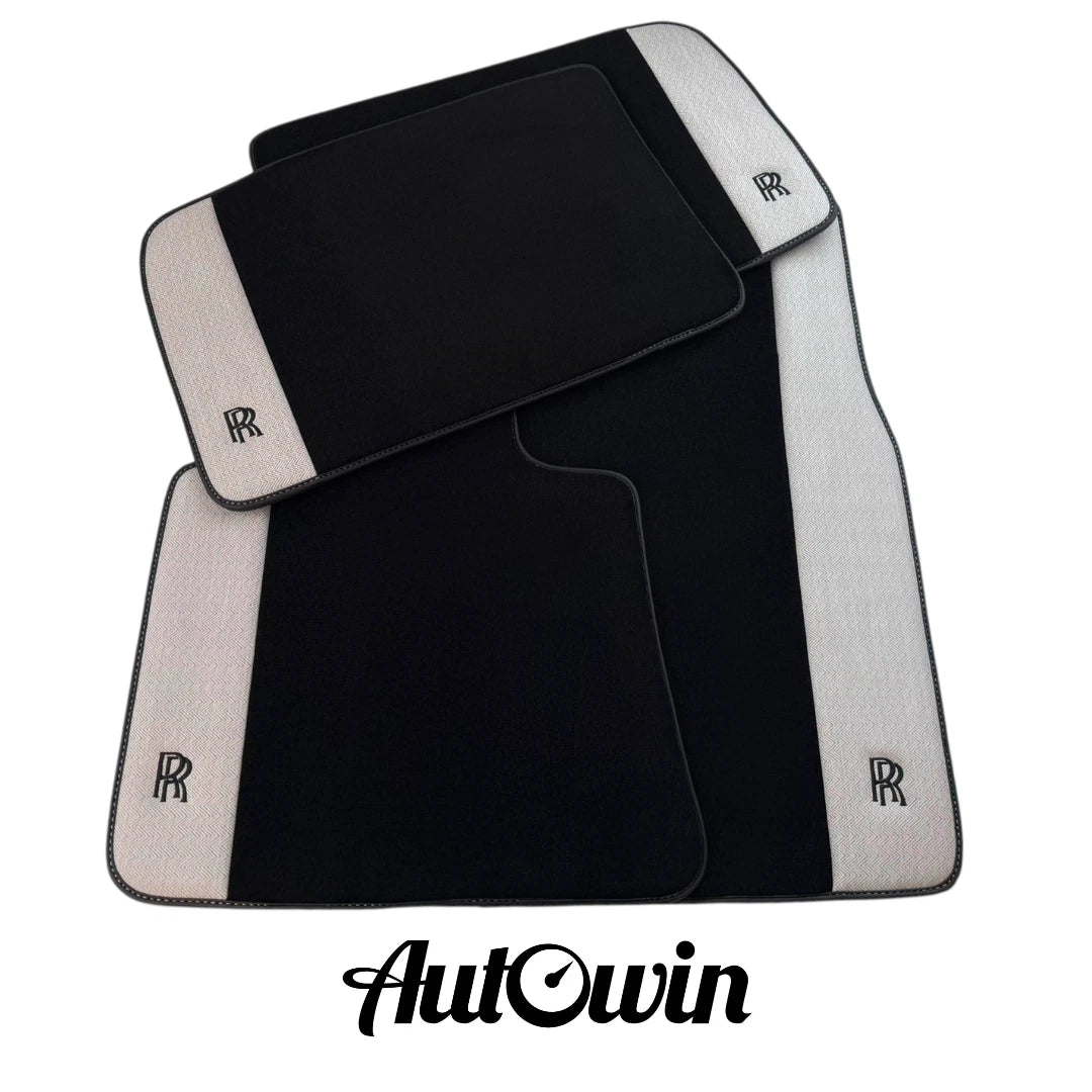 Black Floor Mats for Rolls Royce Spectre 2023-2024 2 x Gray Leather