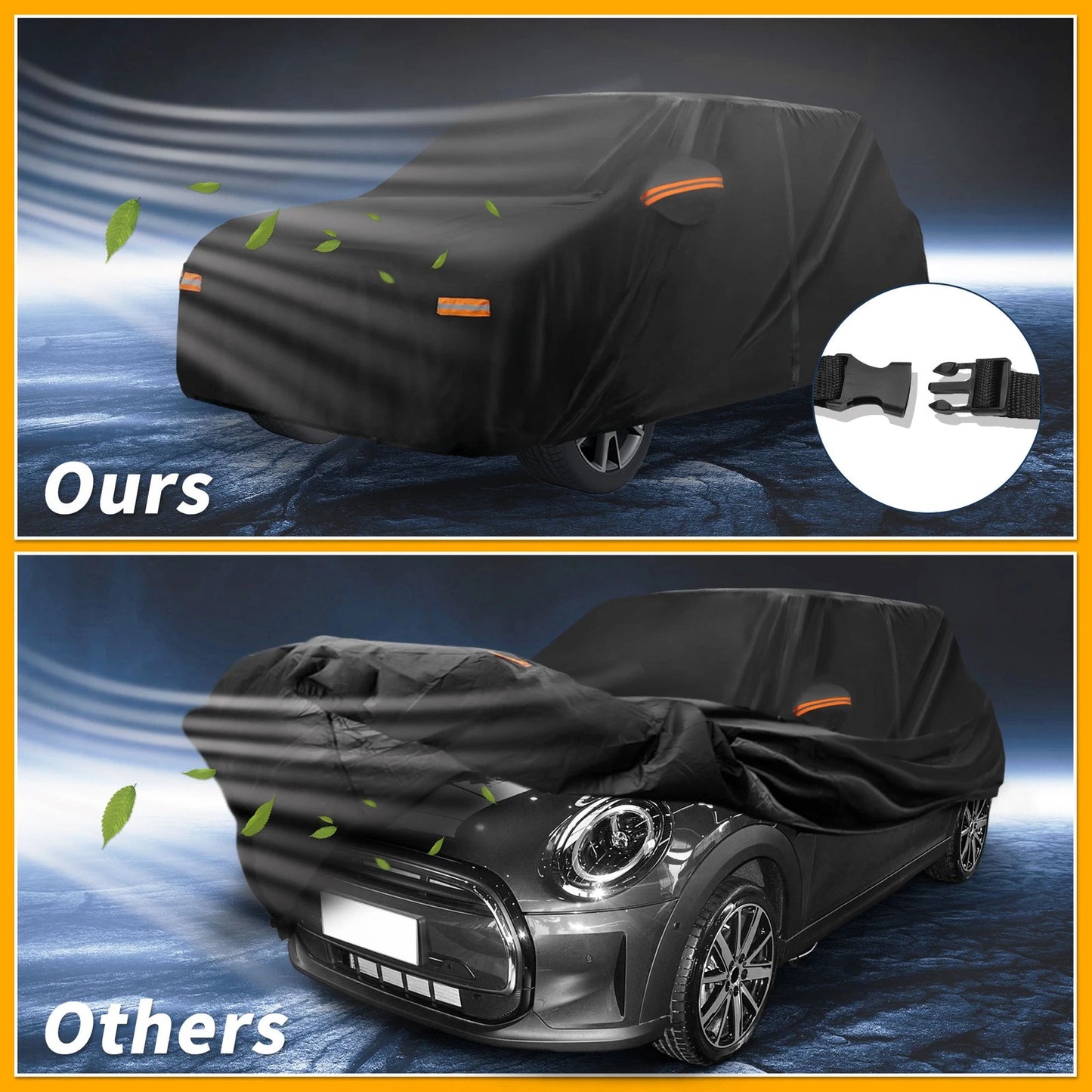 Waterproof All Weather Car Cover for Mini Cooper 4DR Black