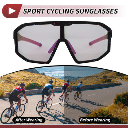 Motorcycle Riding Goggles Light Purple Black with Red and Blue Dots
