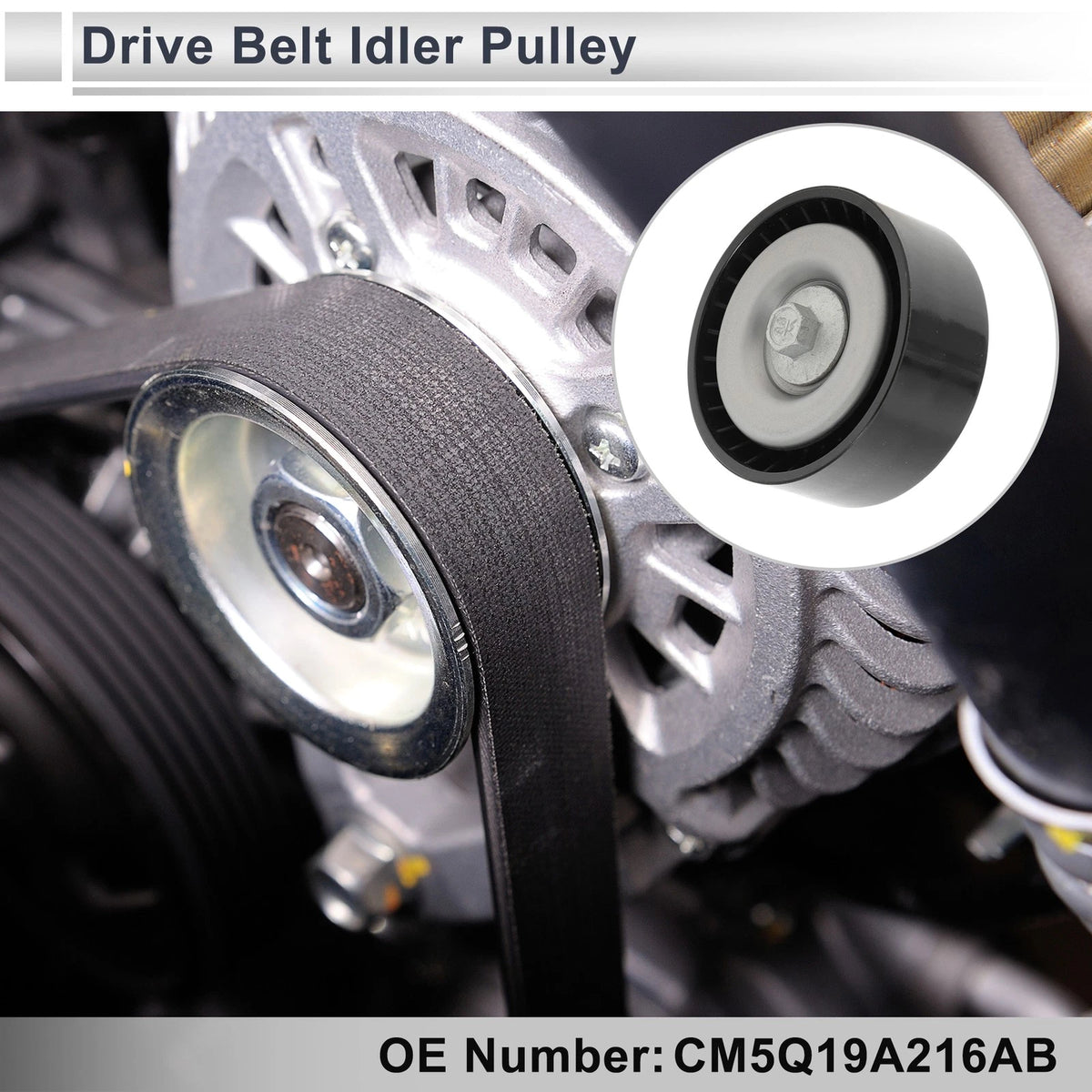 Drive Belt Idler Pulley for Ford Mondeo (2010-2020) - Black 1 Pc