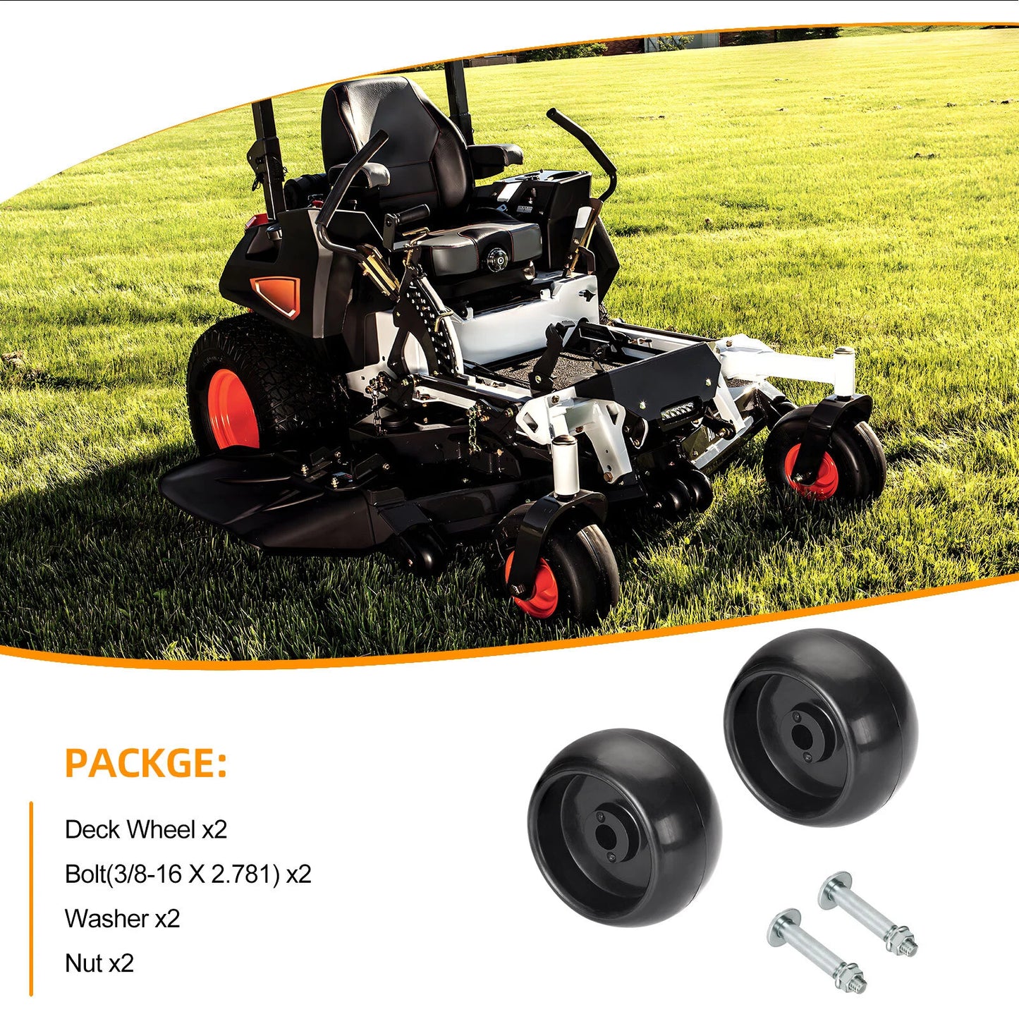 2 x Deck Wheels Kit for Ferris Simplicity Snapper Pro