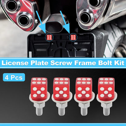 License Plate Screws Cover 3.45 cm 4 pcs for Universal Motorcycle