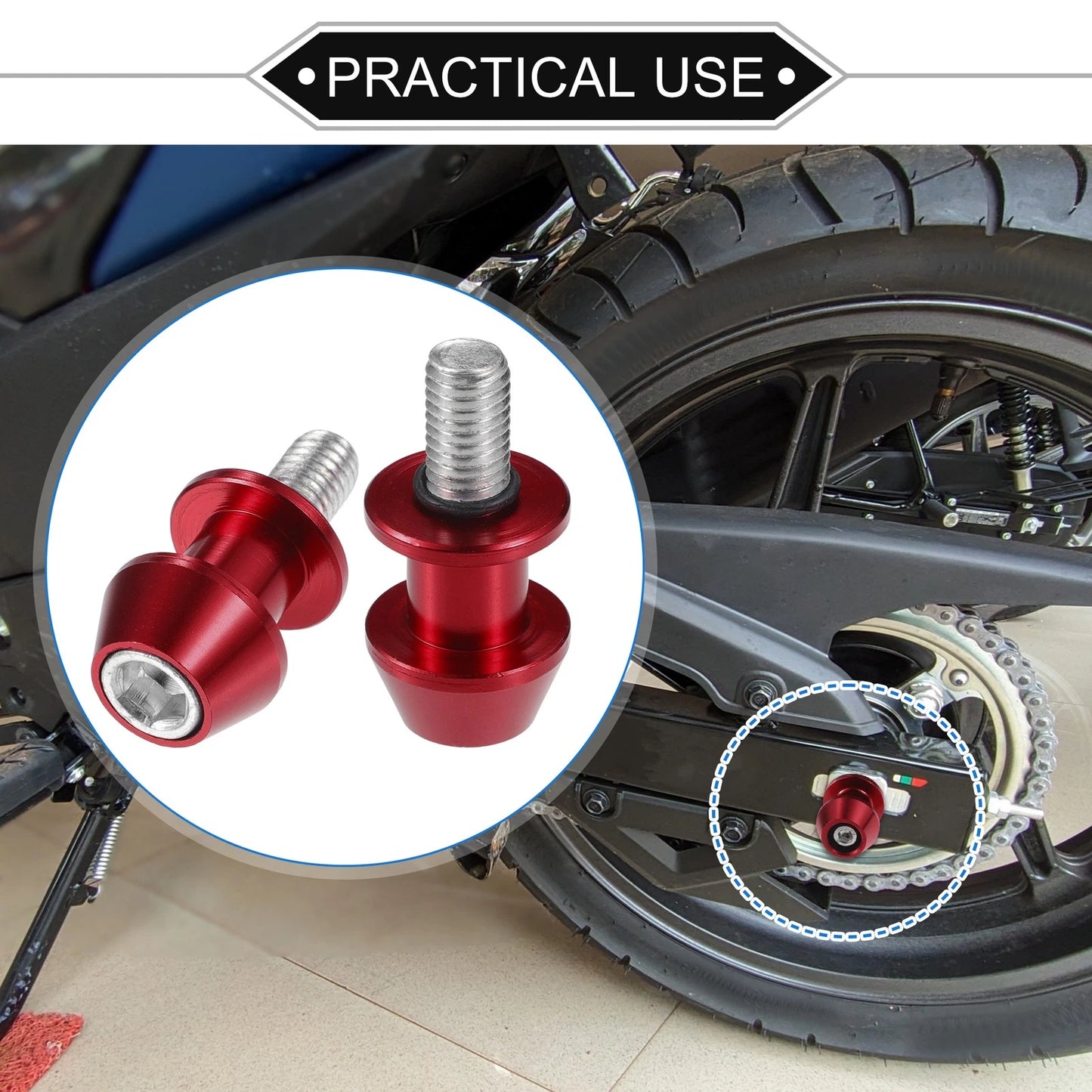 Pair Motorbike Swingarm Spools 10mm CNC Swing Arm Sliders Stand Red