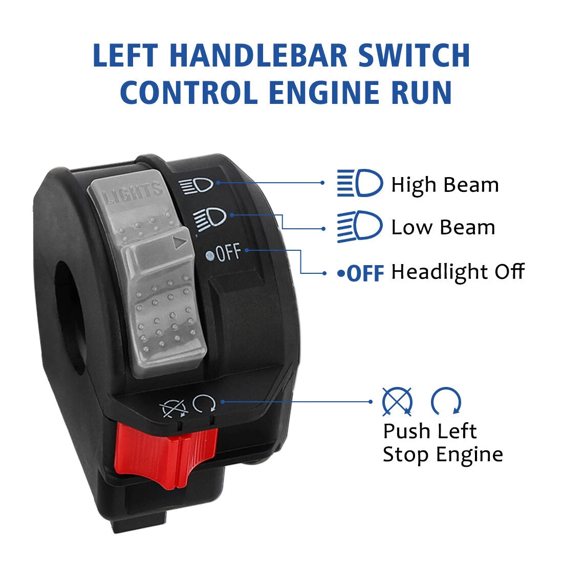 Left Handlebar Switch Off Headlight for Yamaha YFZ350 Banshee (1987–2006)