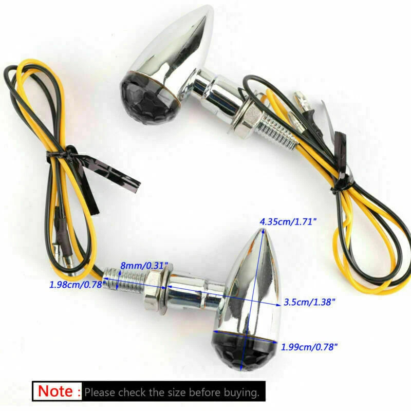 2 x Universal Motorcycle Mini Indicator Lights Smoke Lens for F3