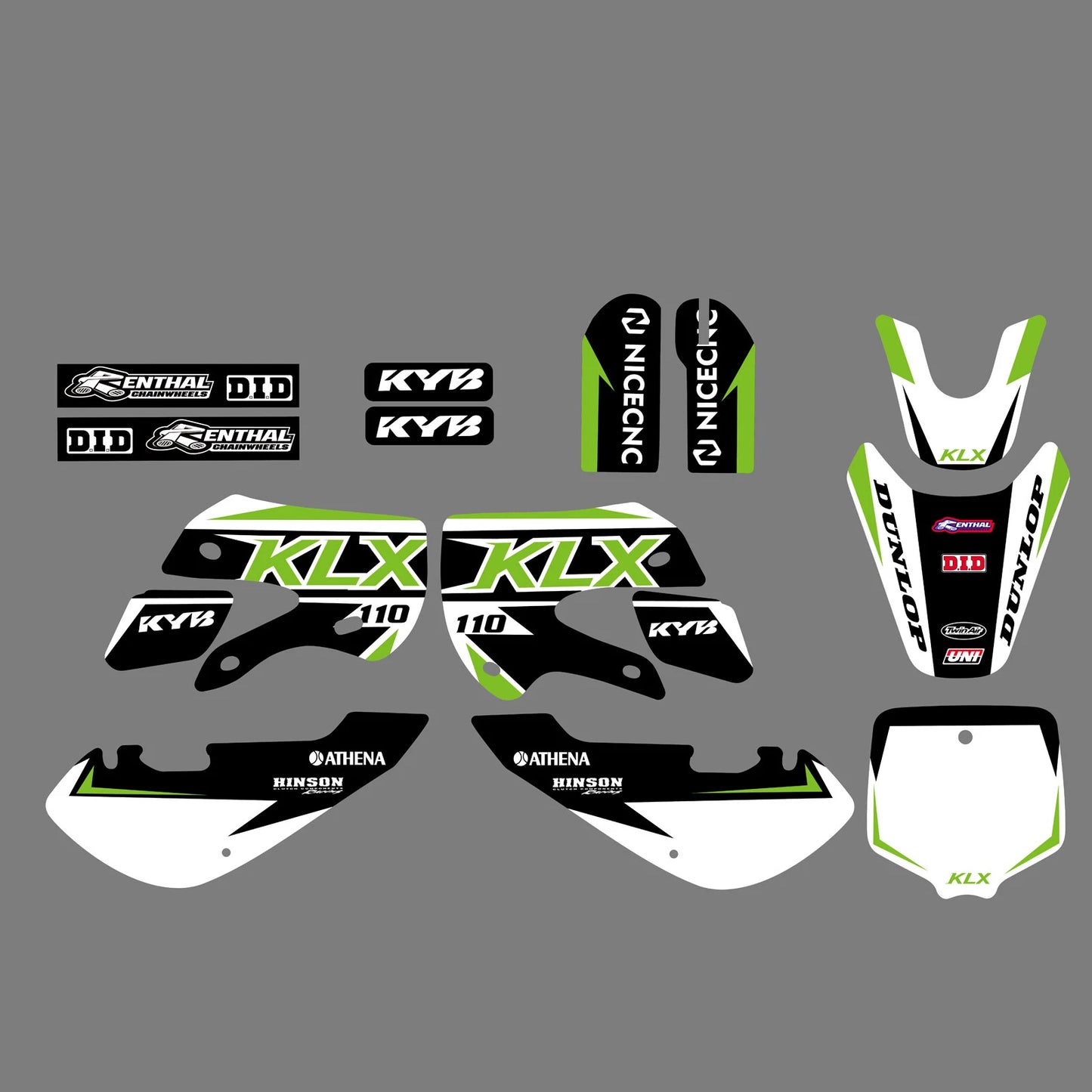Graphics Kit Decals for Kawasaki KLX 110 (2000-2009)
