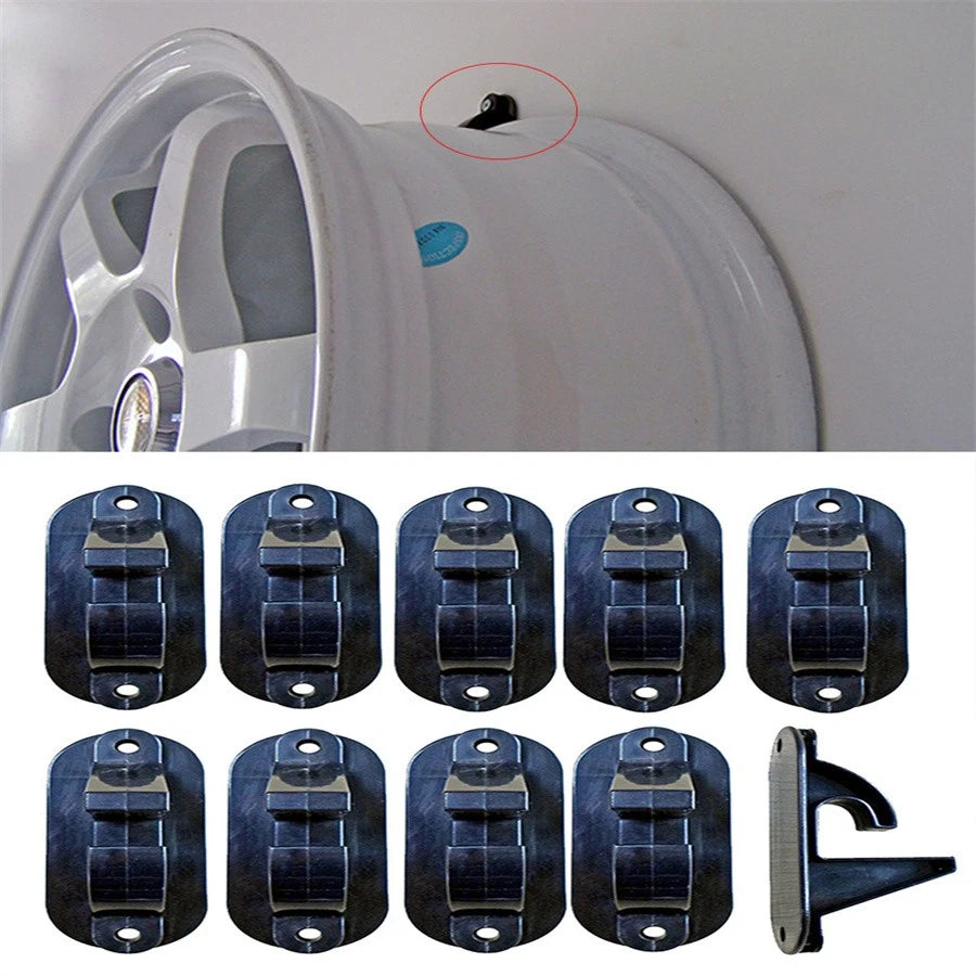 10x Tire Wheel Rim Hub Display Rack Wall Mounted Hook AU