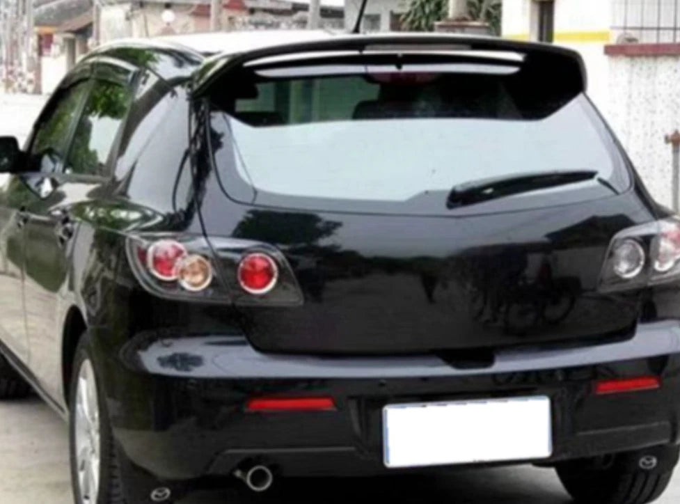 Unpainted LED Rear Roof Window Spoiler for 2006-2012 Mazda 3 Hatchback
