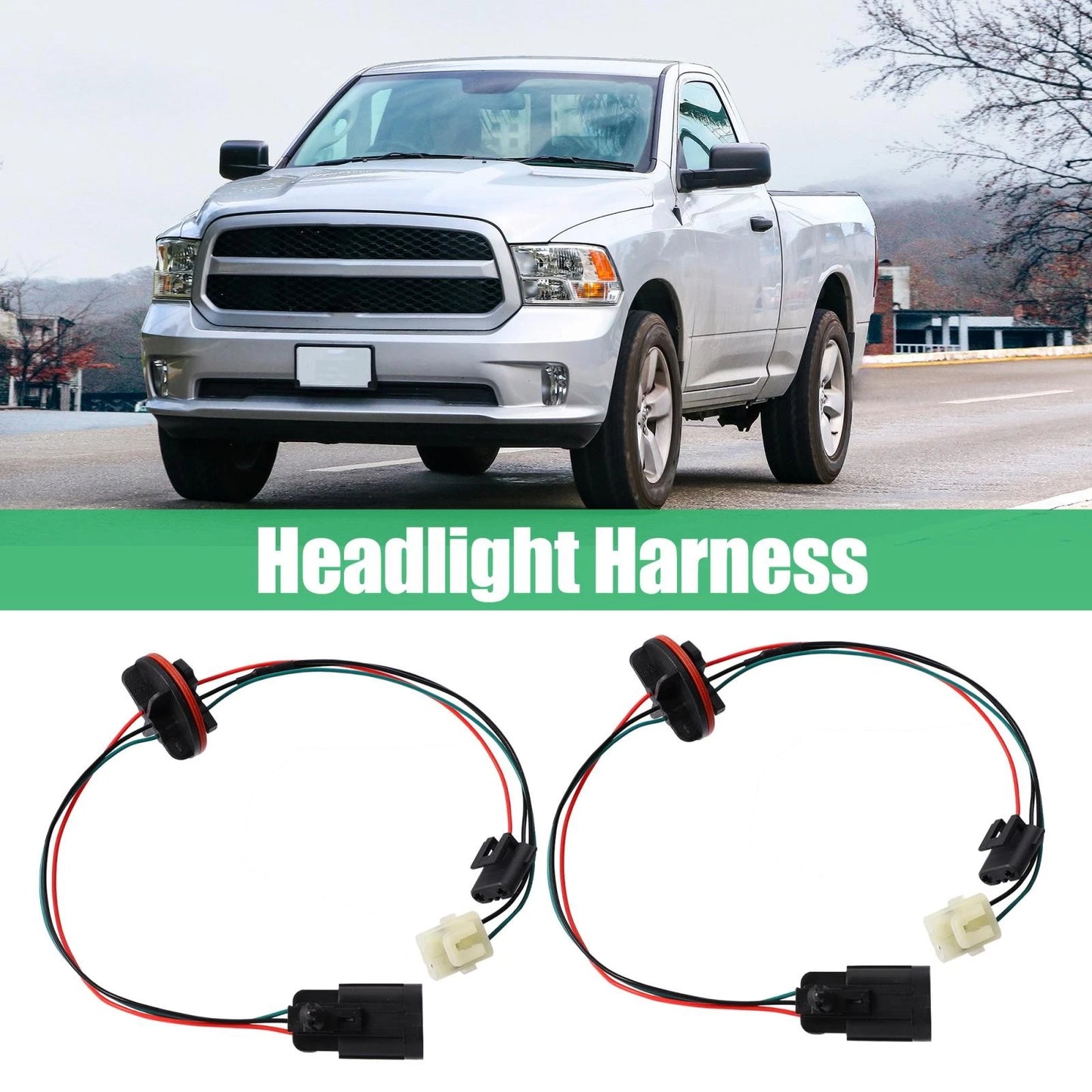 Headlight Harness for Dodge Ram 1500 2500 3500 Quad Halogen