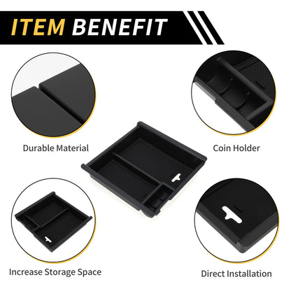 Center Console Organizer Insert Tray for Toyota Tacoma (2016-2021) Black