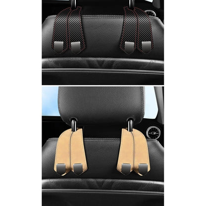 Dual Hook Car Seat Organizer with Suede Finish and Phone Stand Feature