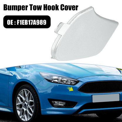 Silver Tone Front Bumper Tow Hook Cover for Ford Focus MK3 (2014-2018)