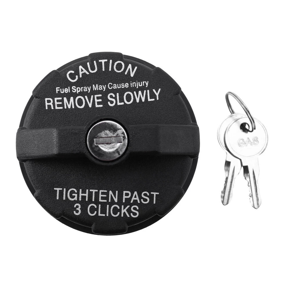 Black Locking Gas Fuel Cap for Jeep Wrangler, Dodge (2007-2018)