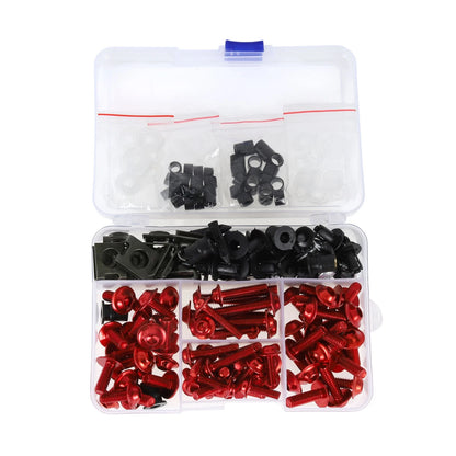 Windshield Bolts for Kawasaki/Yamaha/Suzuki Stainless Steel Rubber Red