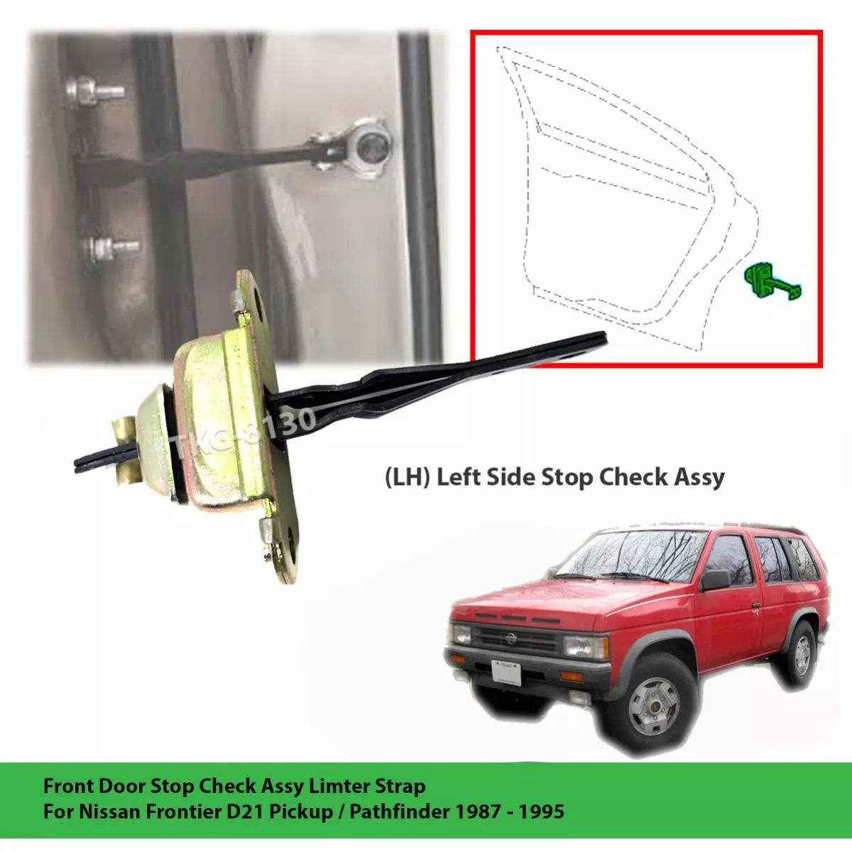 Left Front Door Stop Check Limiter Strap for Nissan Pathfinder (1987-1995)