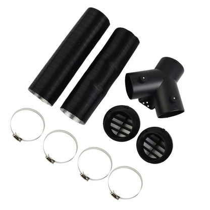 75mm Pipe-Ducting Y Piece + Vent + Hose Clip for Diesel Heater