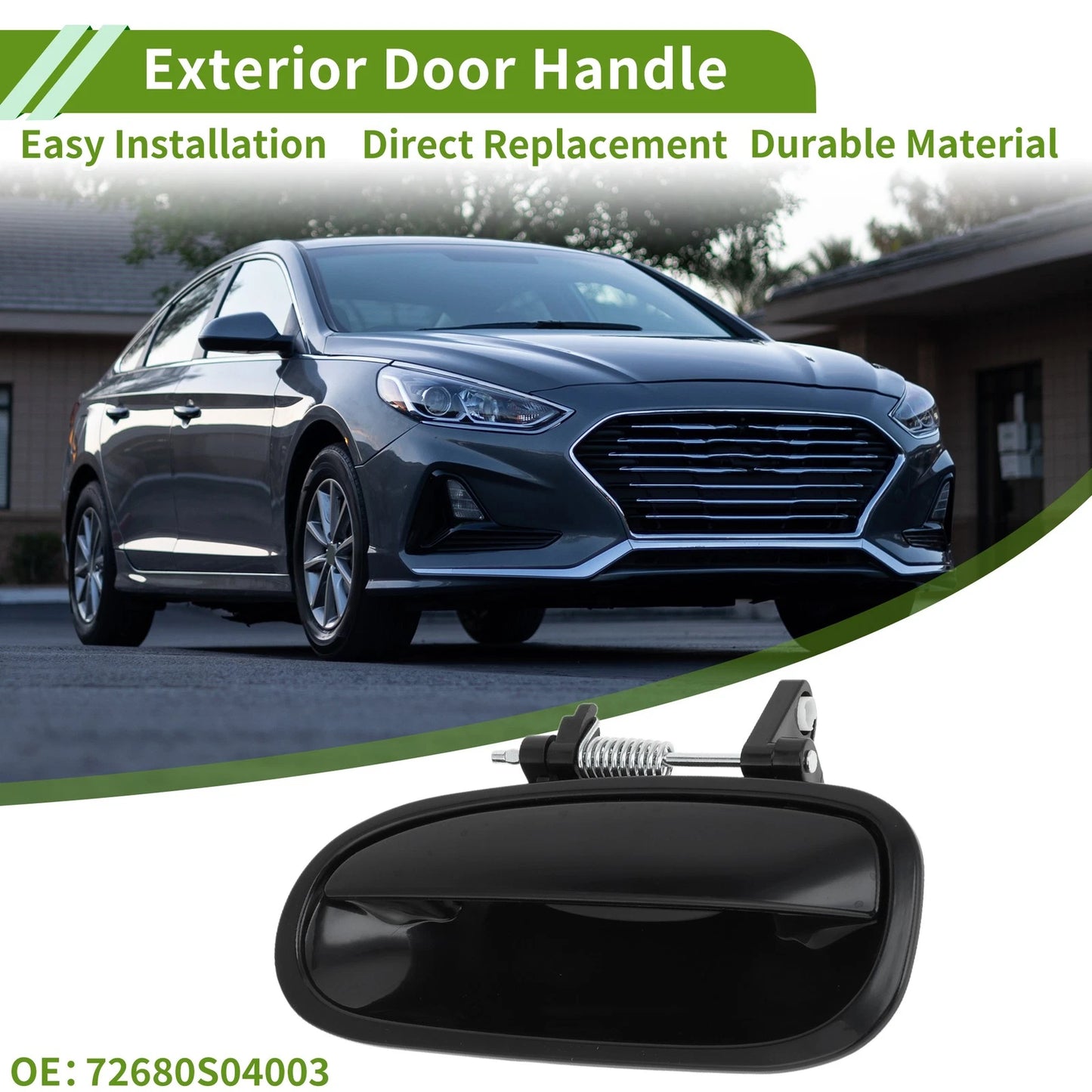 Exterior Door Handle for Honda Civic (1996-2000) Black Rear Left